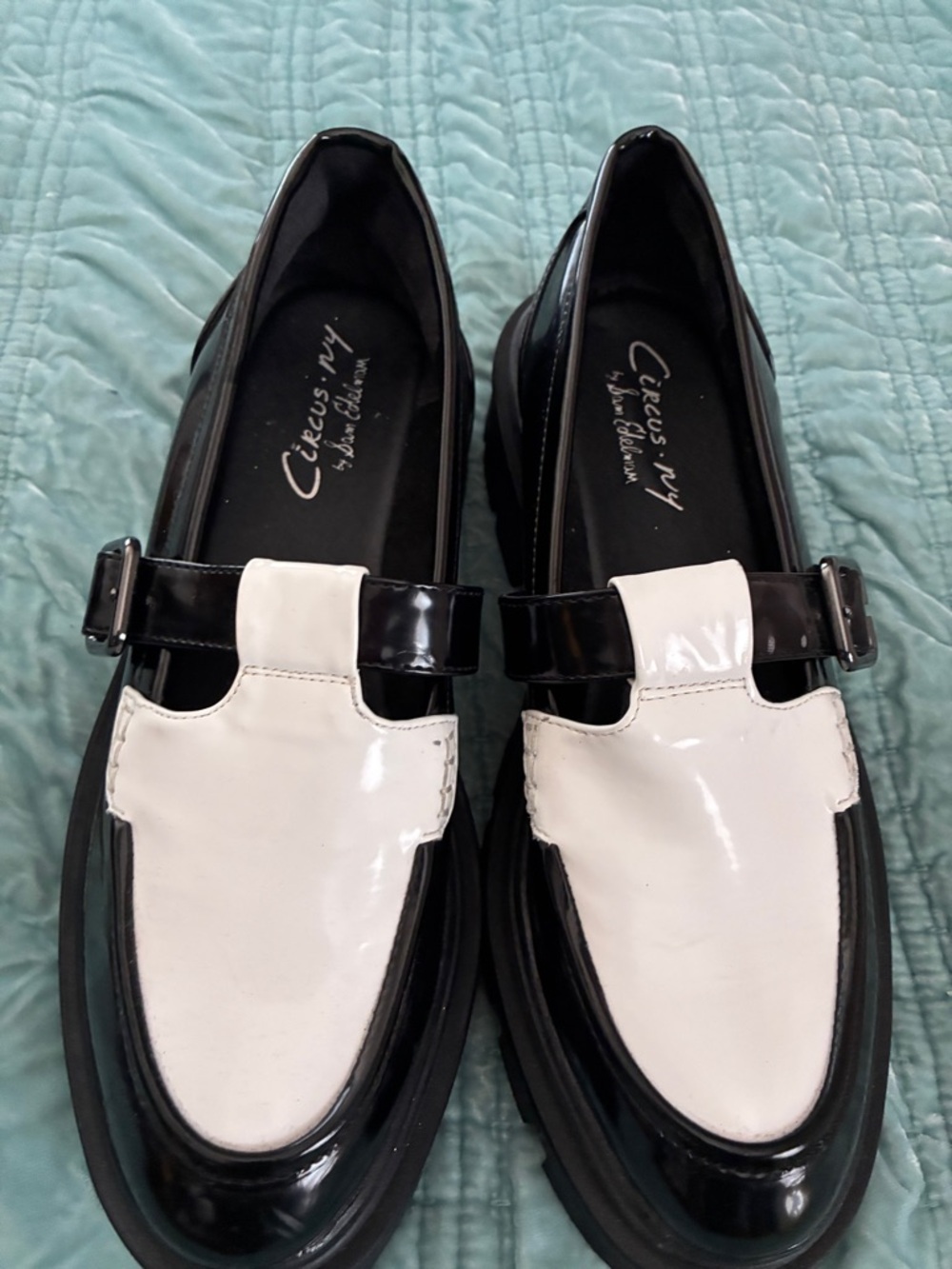 Circus by Sam Edelman Black and White Patent Mary Jane Loafers
